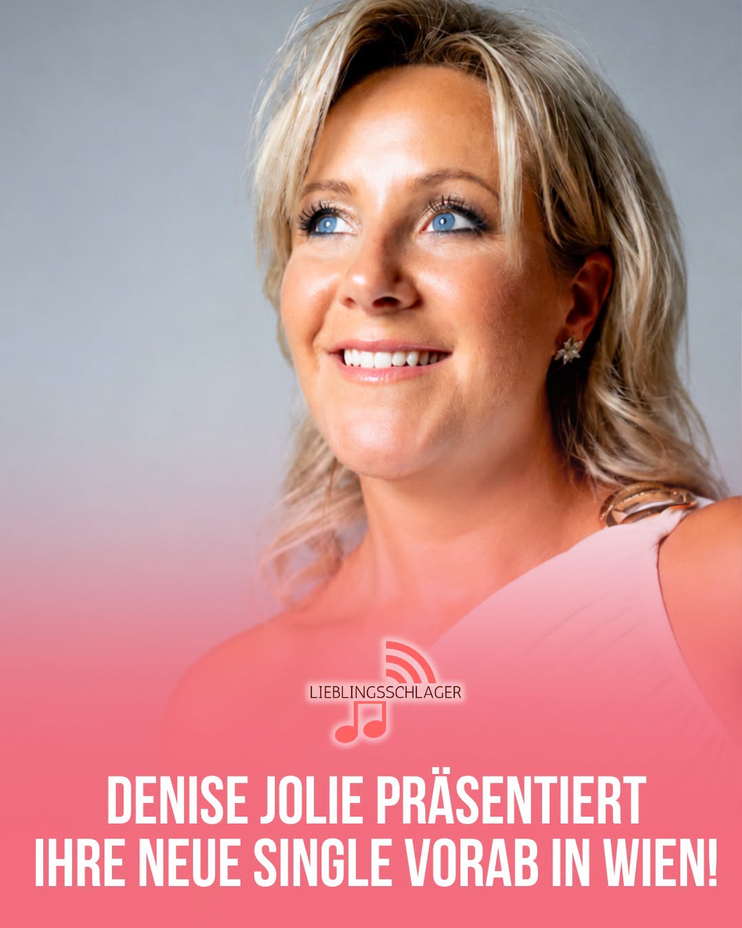 Originalgrafik des Swiss-Facebook-Beitrags: Denise Jolie präsentiert ihre neue Single vorab in Wien